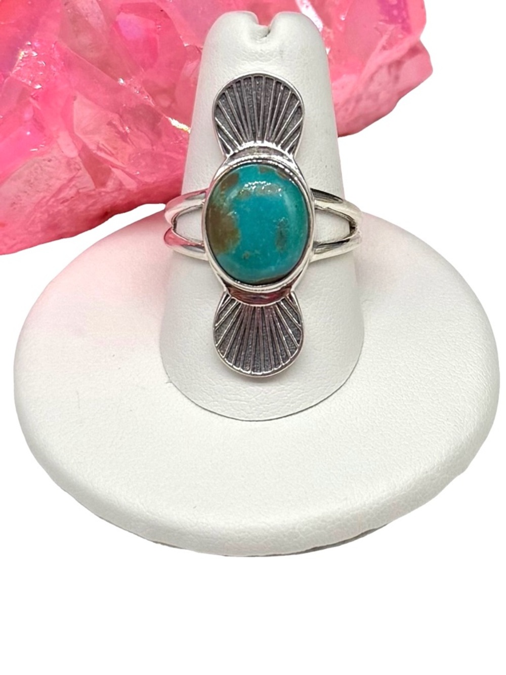 Arizona Mohave Turquoise Ring Size 8.5 Solid 925 Sterling Silver
